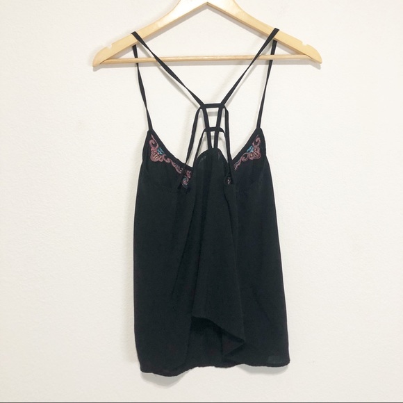4/$25 Full Tilt Black Embroidered Ladder Back Cami - Picture 4 of 5